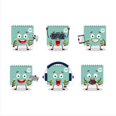 20 Aralık takvimindeki çizgi film karakteri çeşitli şirin ifadelerle oyunlar oynuyor