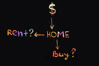 kavram satın almak veya kiralamak. renkli metin bir defter