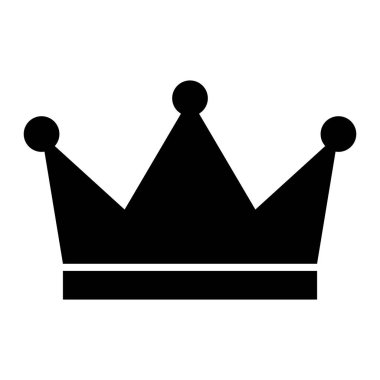 Siyah taç vektör simgesi. Kraliyet, kral, kraliçe, güç, liderlik, lüks, monarşi veya zarif minimalist sembol. Siluet çizimi beyaz arkaplanda izole edildi.