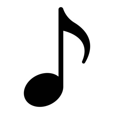 Müzik notası vektör simgesi. Melodiyi, ritmi ya da sesi temsil eden siyah sekizinci nota sembolü. Ses, şarkı ya da eğlence tasarımı için müzikal işaret. Beyaz arkaplanda izole.