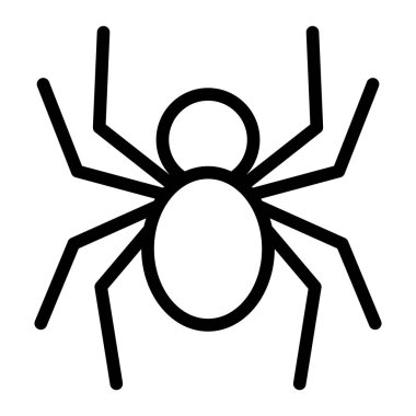 Örümcek vektör simgesi. Cadılar Bayramı için siyah örümceksi semboller, böcek kontrolü, web tasarımı ve ürkütücü böcek çizimleri..