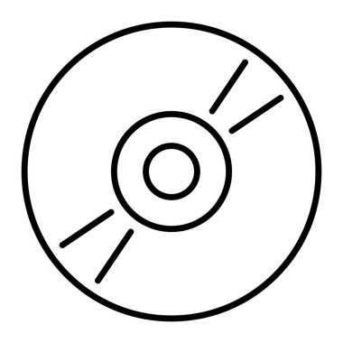 Disk vektör simgesini sıkıştırın. Yansıma ışınları olan siyah çizgili CD veya DVD. Dijital ortam tasarımı için müzik, yazılım veya veri depolama sembolü.