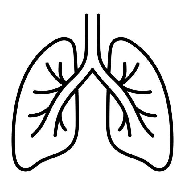 Akciğer vektör simgesi. Tıbbi, sağlık ve anatomi tasarımı için insan solunum sisteminin siyah çizgi çizgisi çizimi.