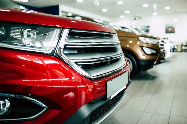 View Row New Cars Design Dealership Indoors — Stock Photo, Image