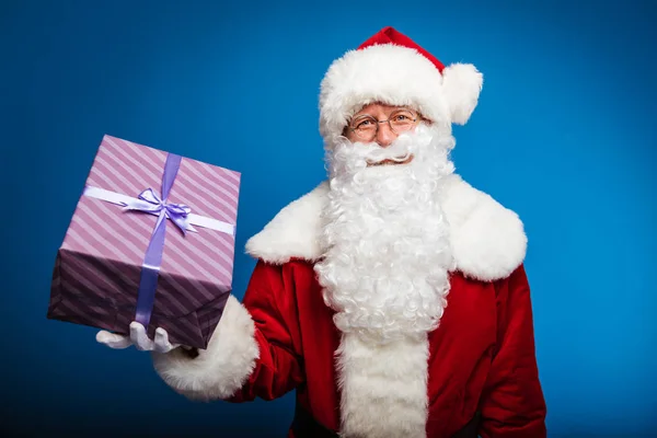 Navidad Año Nuevo Concepto Retrato Del Hombre Traje Santa Claus — Foto de Stock