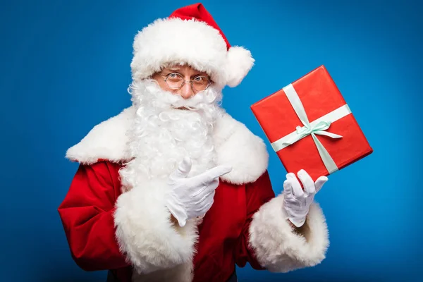 Navidad Año Nuevo Concepto Retrato Del Hombre Traje Santa Claus — Foto de Stock