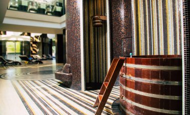 Lüks bir Türk hamamı ya da saunası. Klasik Türk hamamı