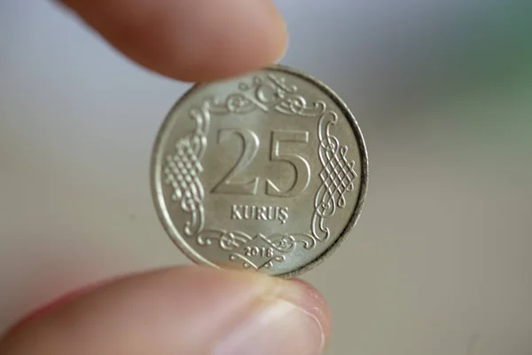 2017 ön arka plan bulanık üzerinde yüzde 25 Türk kuruş para