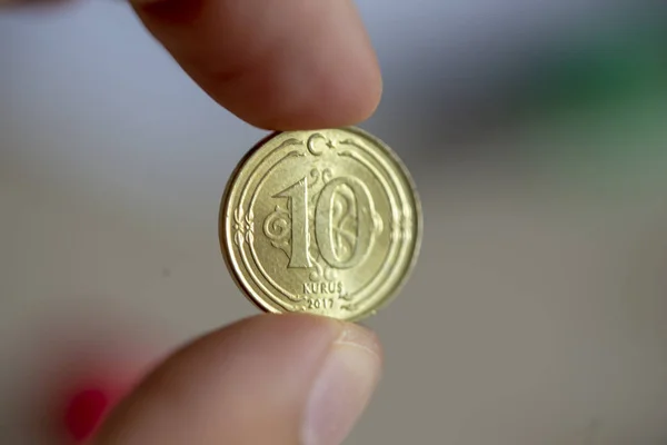 2017 ön arka plan bulanık üzerinde yüzde 10 Türk kuruş para