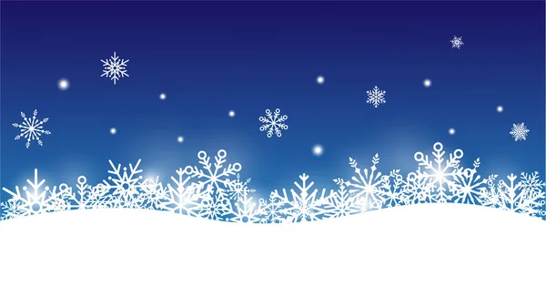 Christmas background or greeting card with snowflakes against a blue gradient background and white foreground, copy space