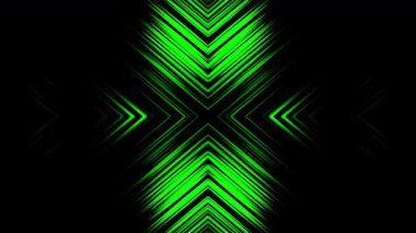 abstract animated triangle shape background with green glowing lines, concept, ideas, 4k, transparent background with alpha channel, loopable element