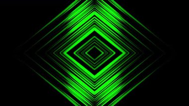 abstract animated square shape background with green glowing lines, concept, ideas, 4k, transparent background with alpha channel, loopable element