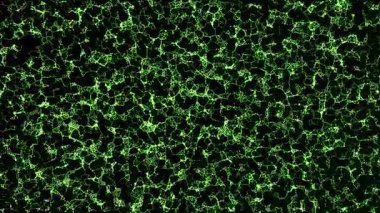 Soyut animasyon bilimsel yeşil hücre şebekesi yapısı arka plan, kavramlar, fikirler, 4k