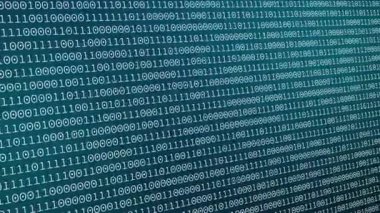 Modern mavi ikili kod arka plan animasyonu 3 boyutlu efekt, kavramlar, fikirler, 4k