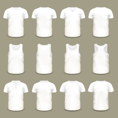 İzole spor tişörtler kümesi erkek ve kadınlar için