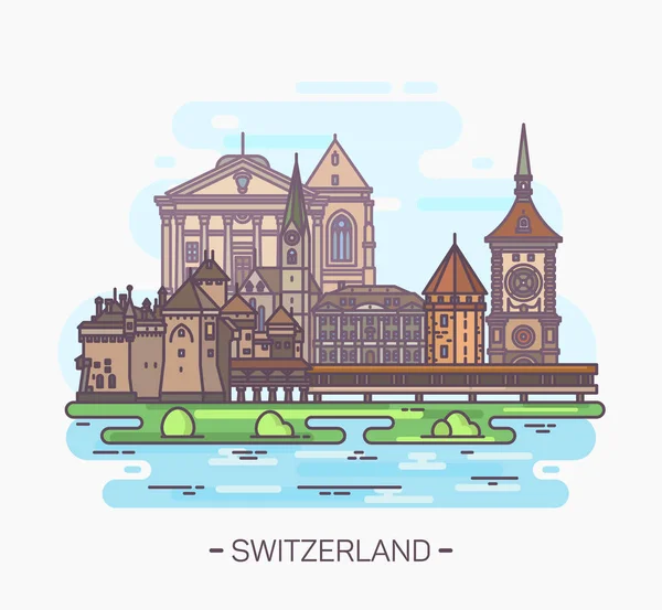 Ünlü İsviçreli simge. Kule ve Katedrali