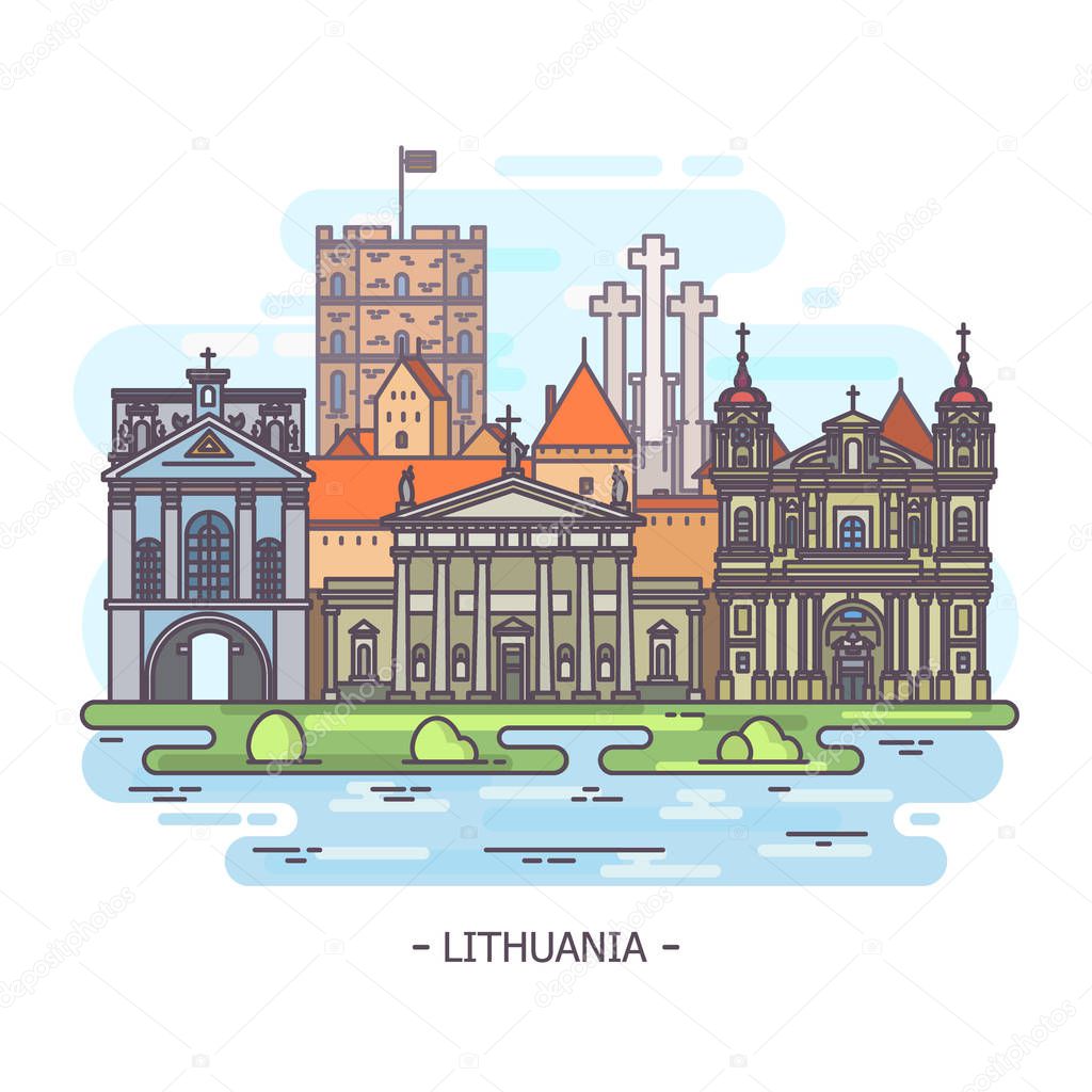 Lithuanian monuments or Lithuania landmark