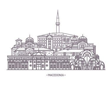 Republic of Macedonia landmarks clipart