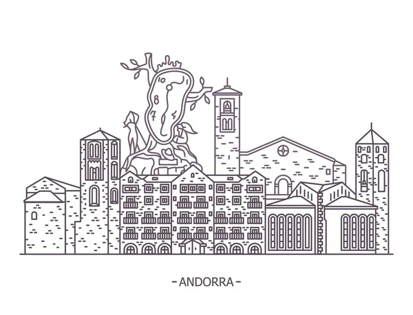 Repères de l'architecture andorrane — Image vectorielle