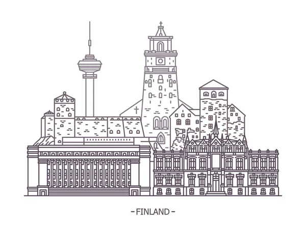 Monumentos famosos de Finlandia — Vector de stock