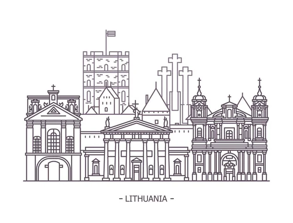 Lithuanian landmark architecture — Stock Vector