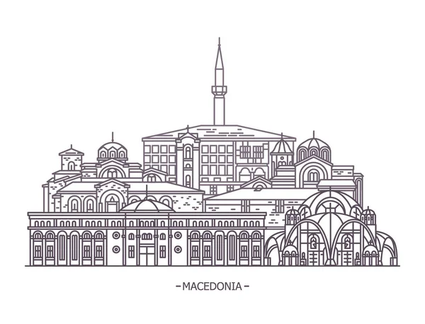 Republiek Macedonië monumenten — Stockvector