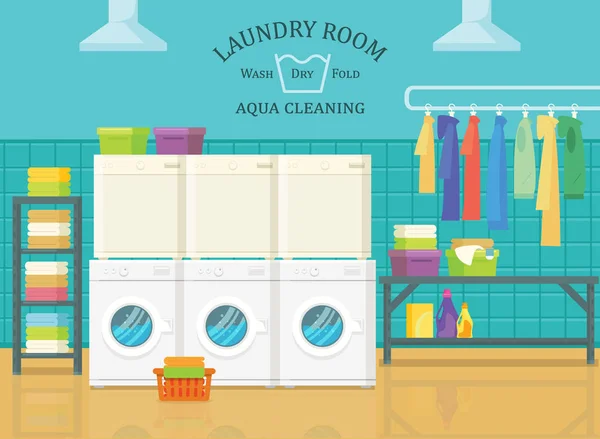 İç çamaşır odası, manzaraya hızlı Temizleme — Stok Vektör