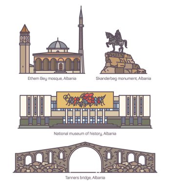 İzole Arnavutluk ünlü eski mimari kümesi