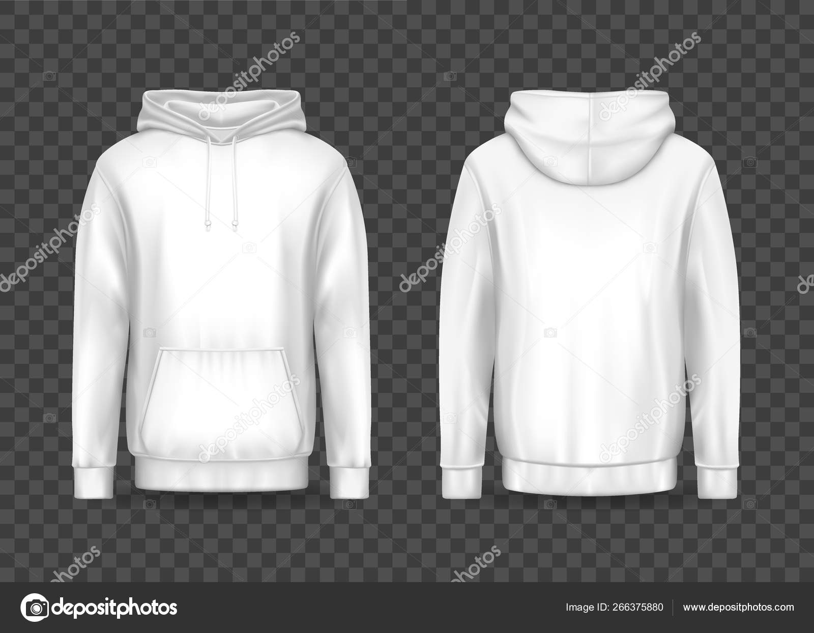 Witte mannen 3d hoodie of hoody sweater jasje stockvector door
