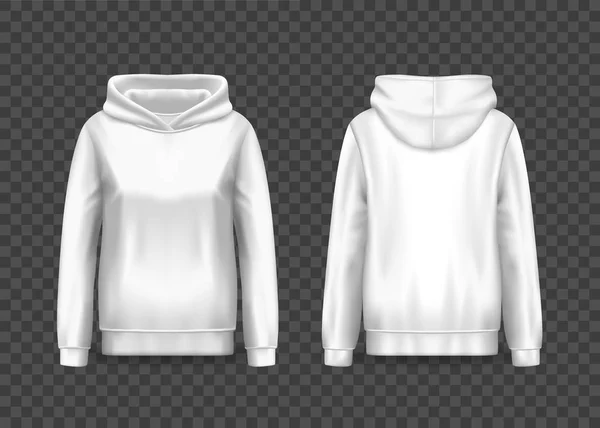 Realistiska vita kvinnor Hoody, kvinna Pullover hoodie — Stock vektor