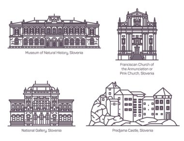 Slovenya'nın mimari simgeleri ince çizgide