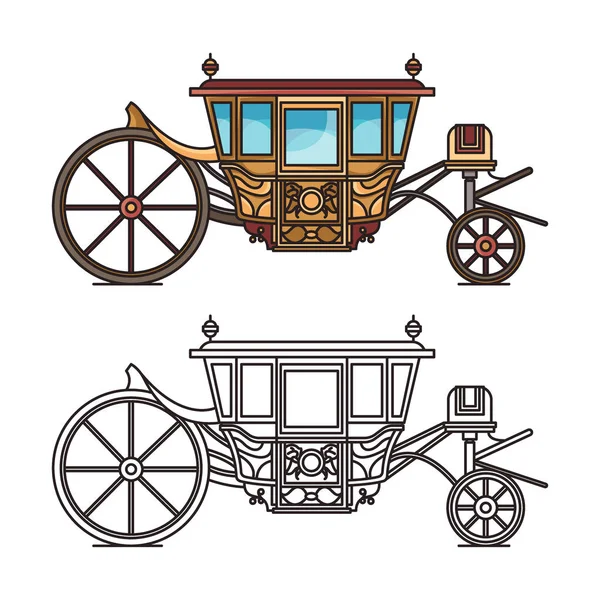 Carro o carro vintage aislado para boda — Archivo Imágenes Vectoriales