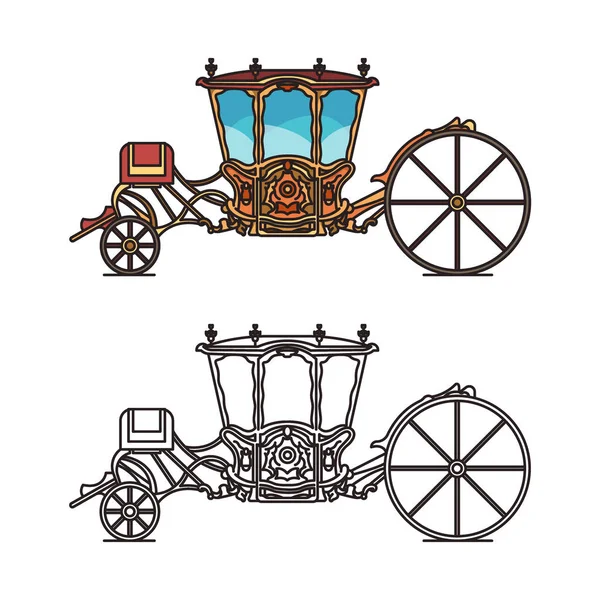 Iconos de buggy retro o carro para bodas — Vector de stock