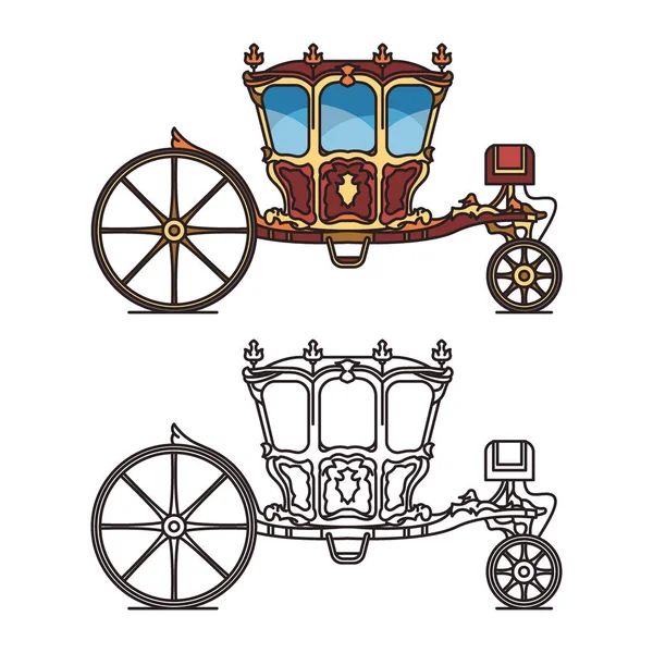 Isolated retro carriage or cab for marriage Royalty Free Stock Vectors