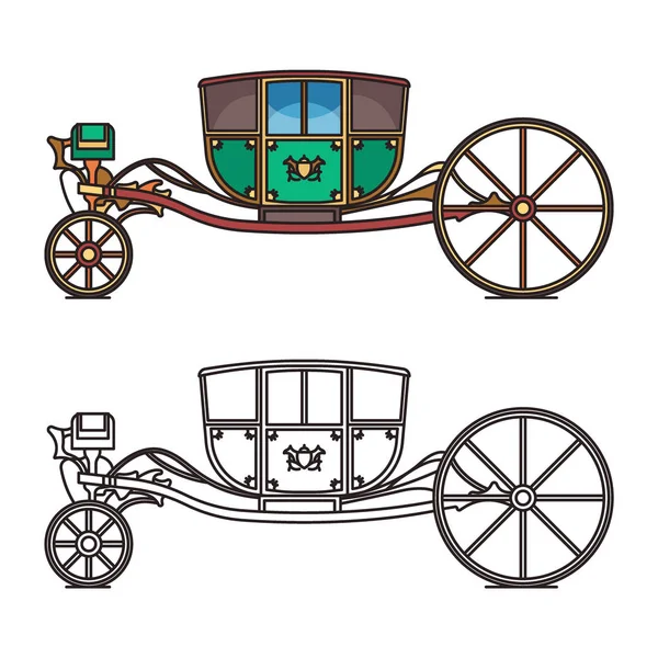 Vintage chariot for princess or cartoon carriage Vector Graphics