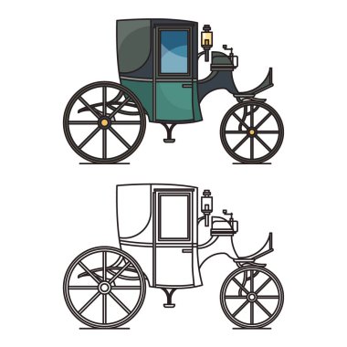Kapalı Xix yüzyıl otomobil veya elektrikli coupe,