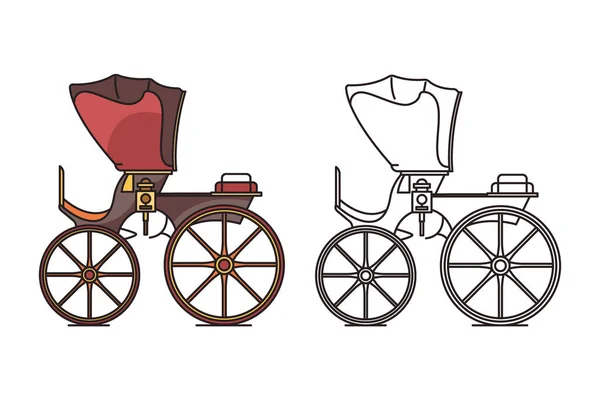 Ретро винтажная повозка, коляска для королевского ребенка — стоковый вектор