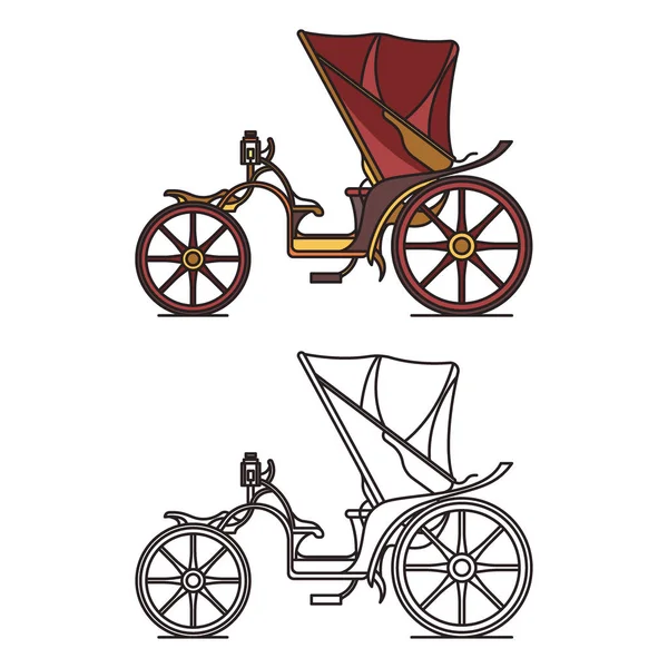 西克斯世纪的马车。维多利亚，法国战车 — 图库矢量图片