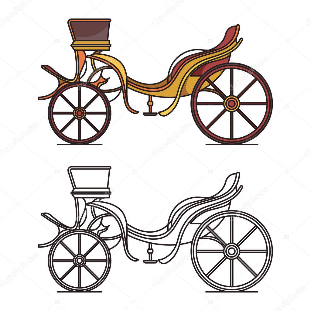 Retro dog cart or classic carriage,vintage chariot