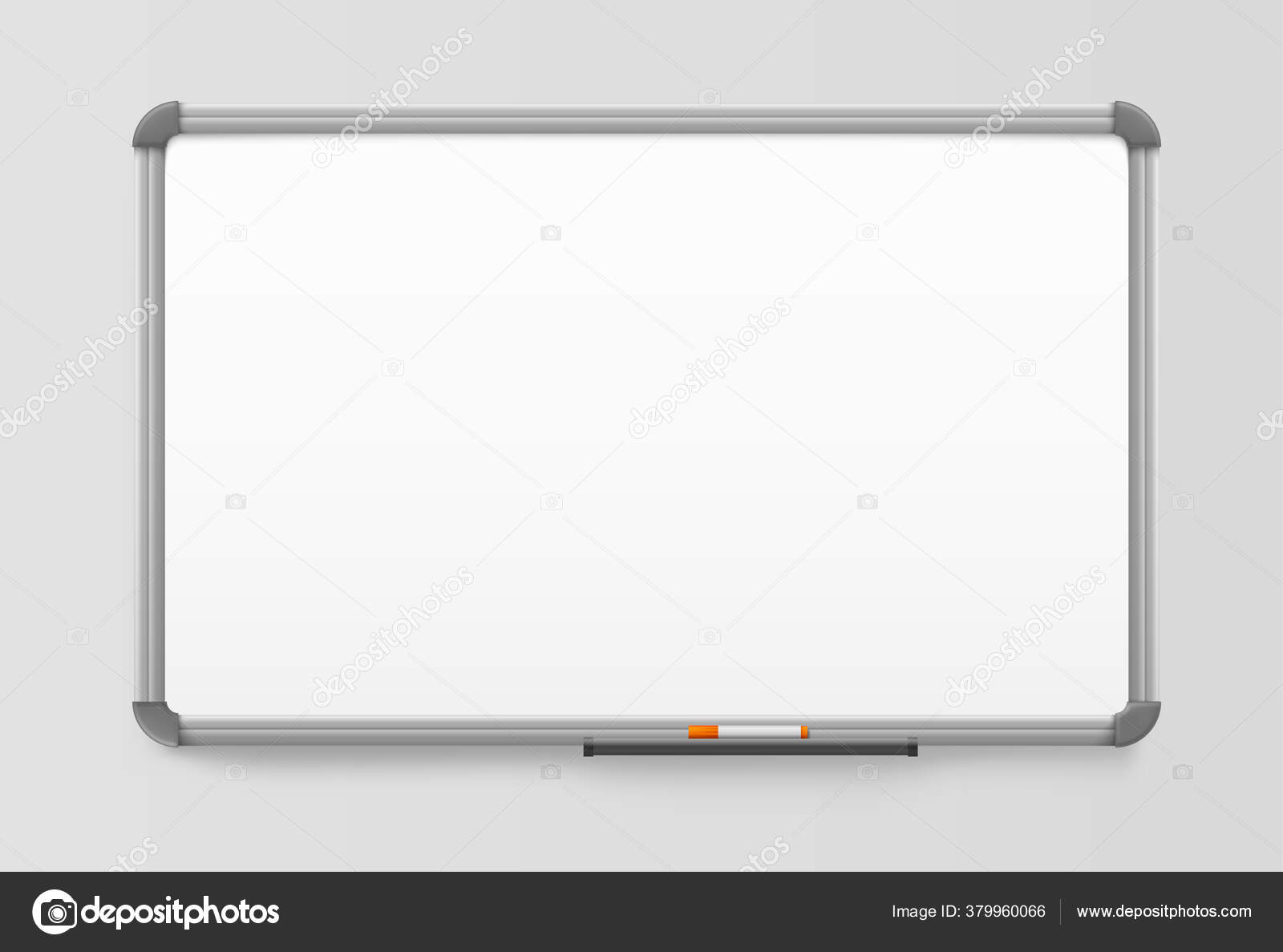 ホワイトボード、オフィスボードプラスチックフレーム、現実的な Stock Vector by ©Gendzi 379960066