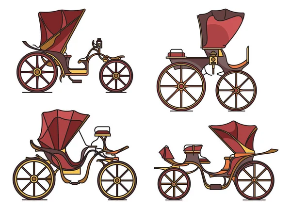 Godsvagnar från 1500-talet. Fransk vagn i linje — Stock vektor