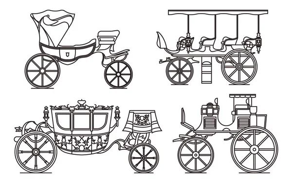 Overzicht set van klassieke cabine van XIX eeuw — Stockvector