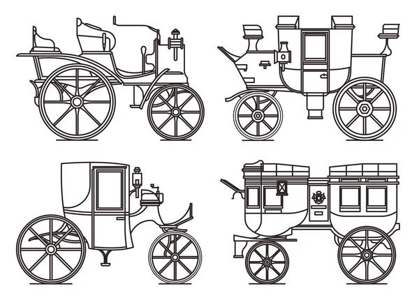 Esquema cerrado y abierto conjunto de automóviles eléctricos — Vector de stock