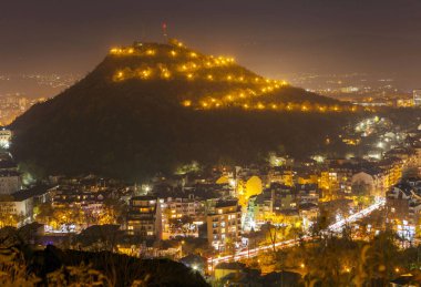 gece şehir Plovdiv, Bulgaristan