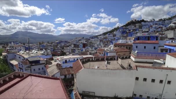 Chefchaouen Maroko Mei 2018 Timelapse Medina Blue Old City Chefchaouen — Stok Video