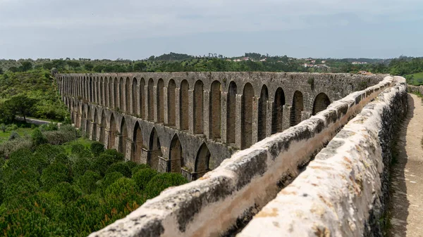 Tomar Portugal Abril 2018 Aqueduto Tomar Perto Castelo Templário — Fotografia de Stock