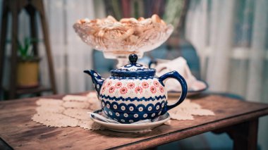 Bakü, Azerbaycan - Nisan 2018: Rahat bir ev Restoran Mari Vanna bir retro Rusya ve Sovyet daire stilize Bakıda, iç detay