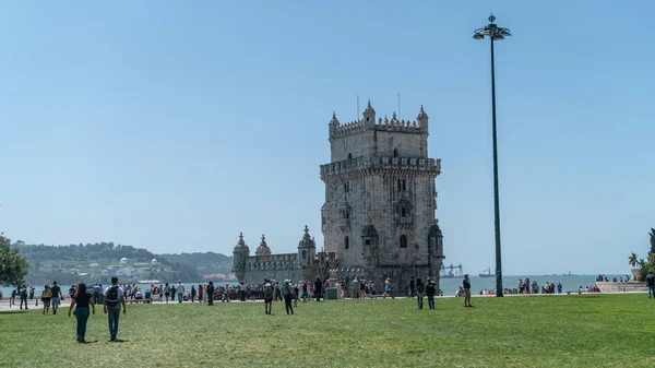 Lizbon Portekiz Apreil 2018 Tejo Nehri Nin Kıyısında Belem Kulesi — Stok fotoğraf