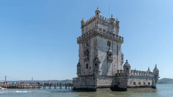 Lisboa Portugal Apreil 2018 Vista Torre Belem Orillas Del Río — Foto de Stock