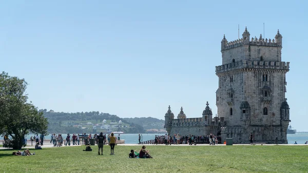 Lisboa Portugal Apreil 2018 Vista Torre Belem Orillas Del Río — Foto de Stock